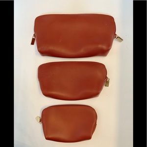 Furla 3pcs leather makeup bag set